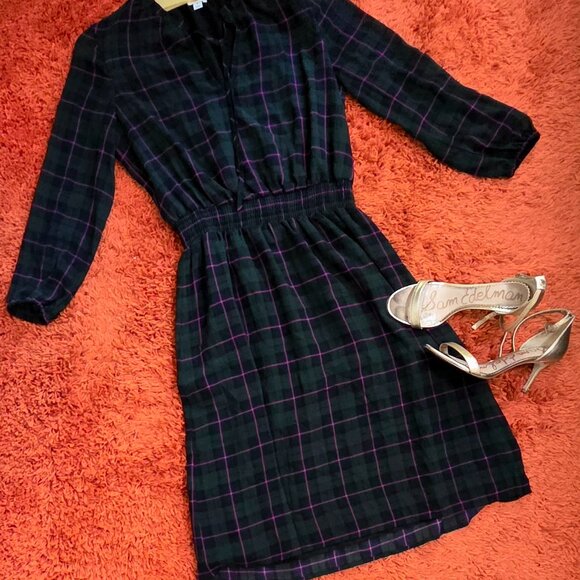 J. Crew – Green Tartan Plaid Dress with Pink Lines – Size Small (Fits Medium) - Picture 7 of 10